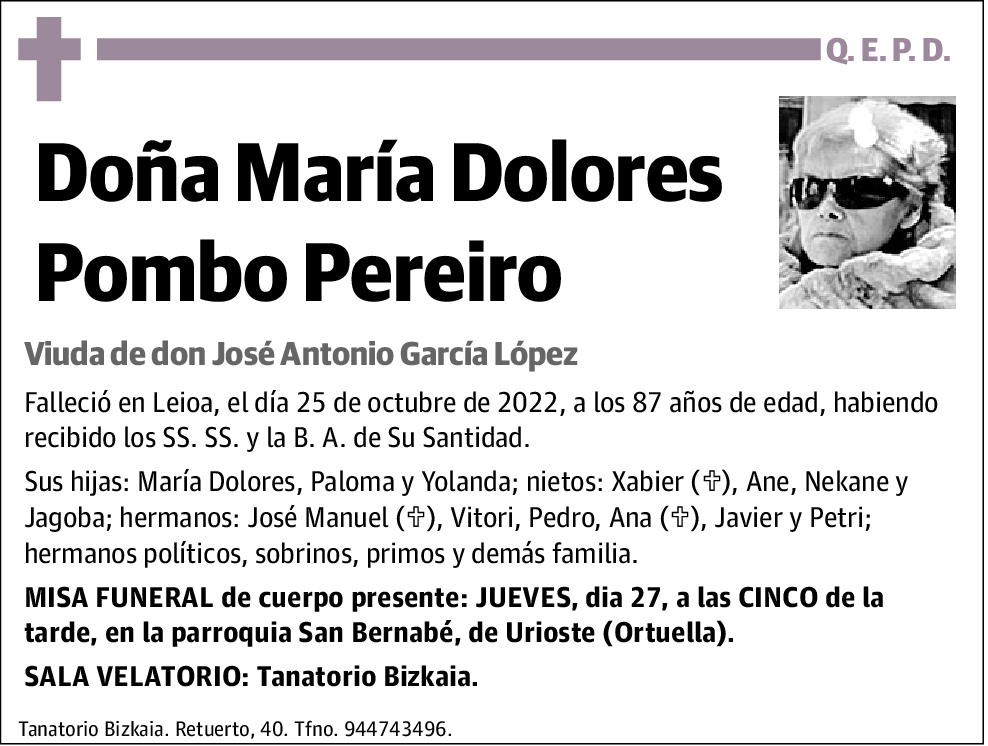 María Dolores Pombo Pereiro