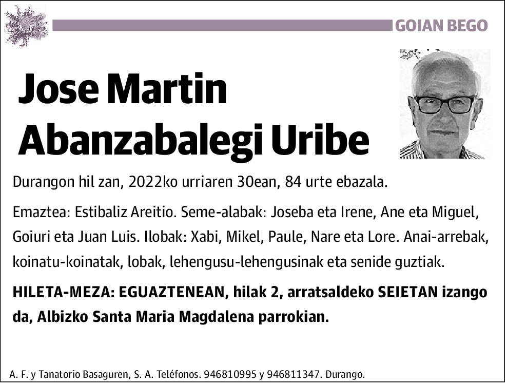 Jose Martin Abanzabalegui Uribe