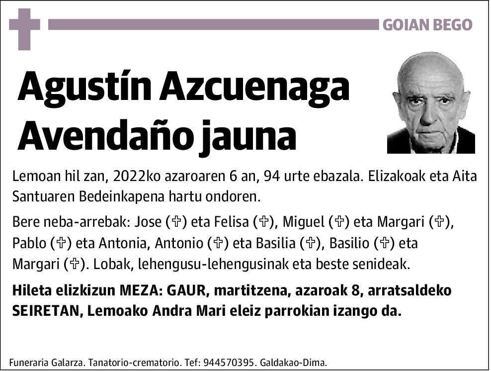 Agustín Azcuenaga Avendaño
