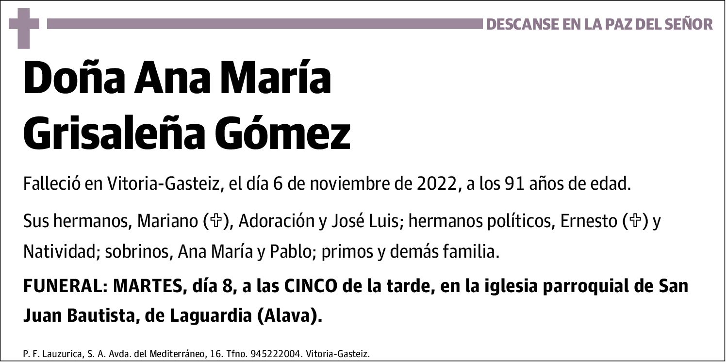 Ana María Grisaleña Gómez