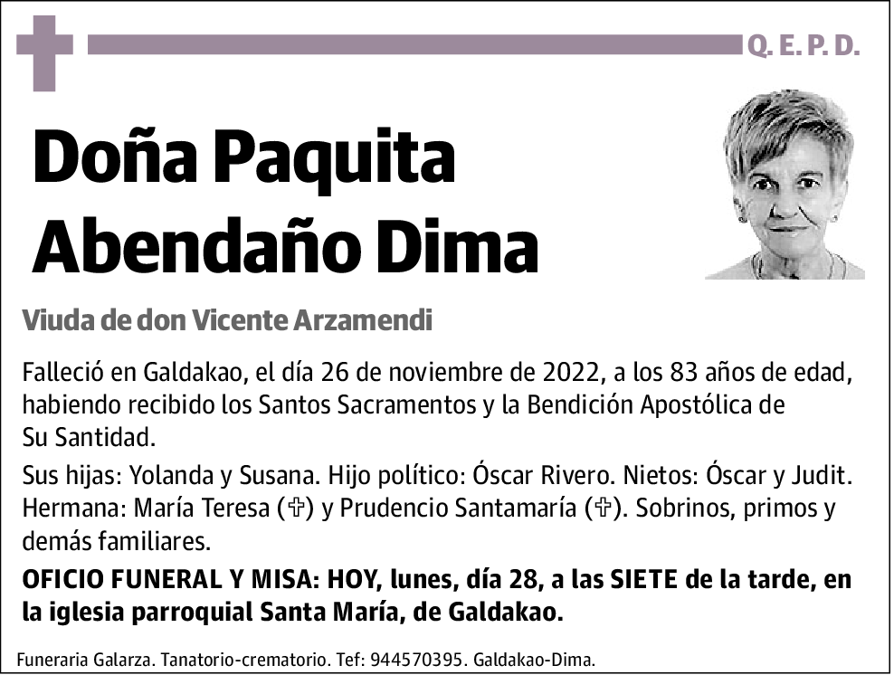 Paquita Abendaño Dima