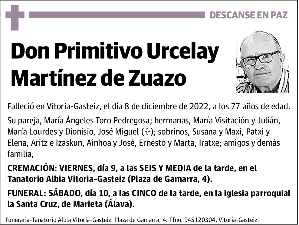 Primitivo Urcelay Martínez De Zuazo