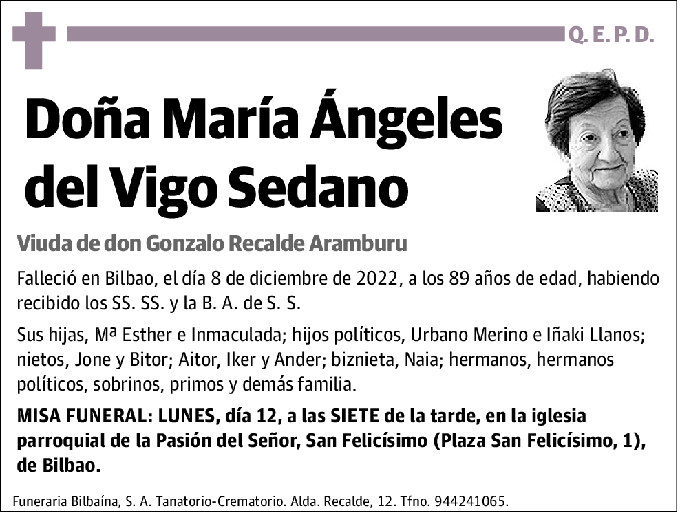 María Ángeles del Vigo Sedano