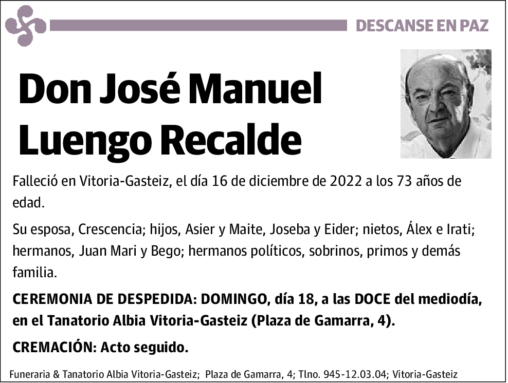 José Manuel Luengo Recalde