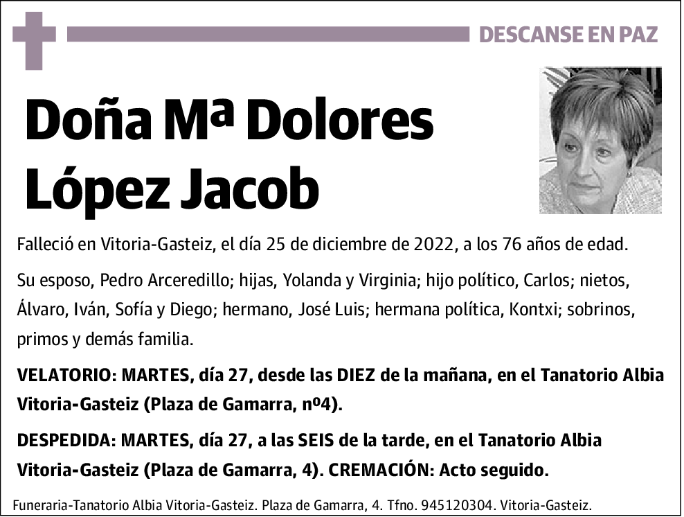 Mª Dolores López Jacob