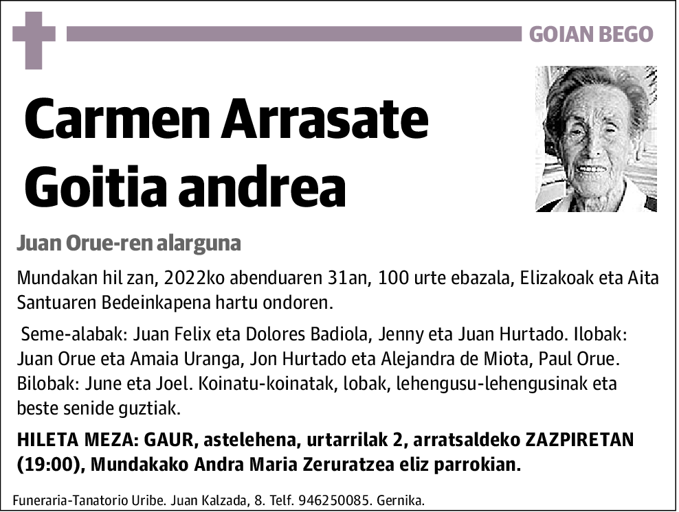Carmen Arrasate Goitia