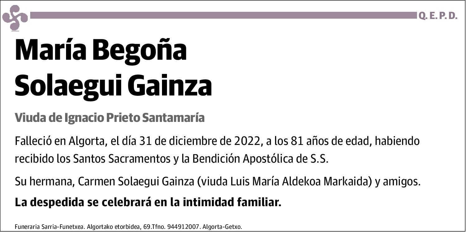 María Begoña Solaegui Gainza