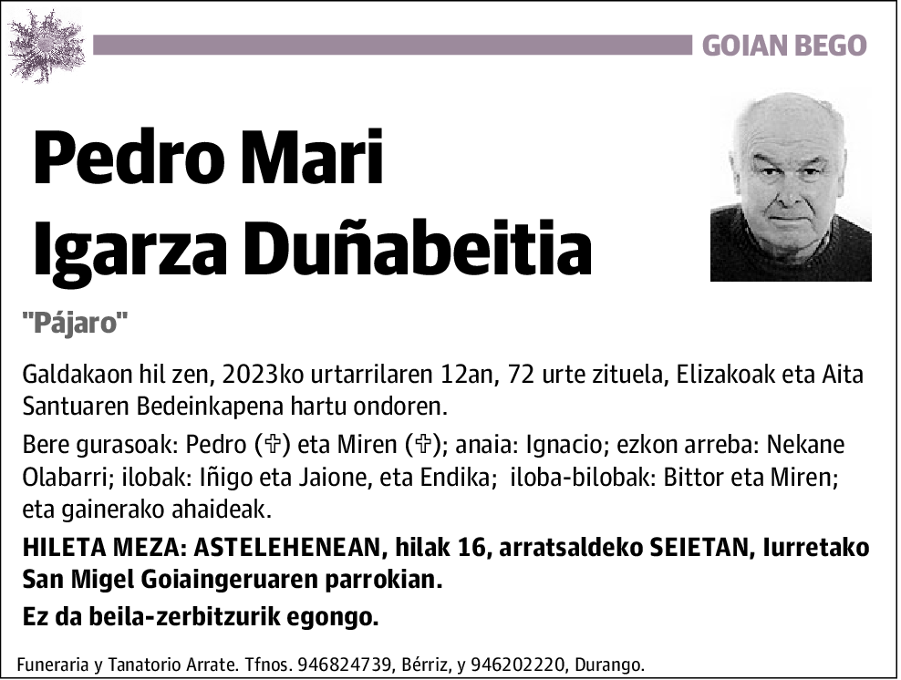 Pedro Mari Igarza Duñabeitia