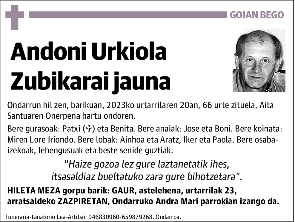 Andoni Urkiola Zubikarai