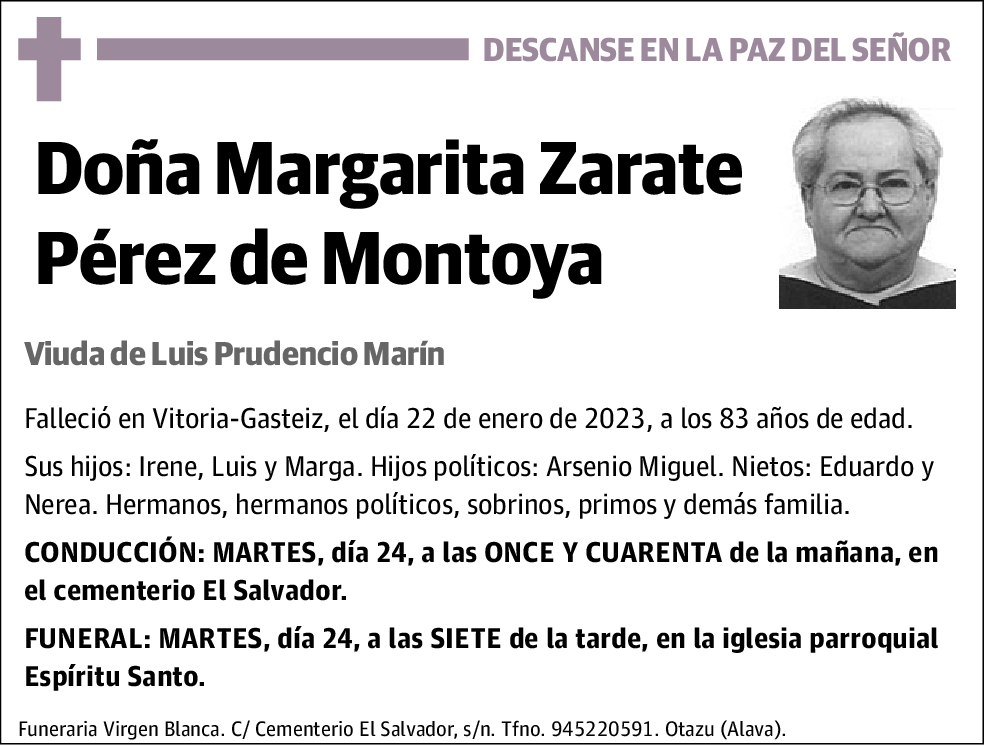 Margarita Zárate Pérez de Montoya