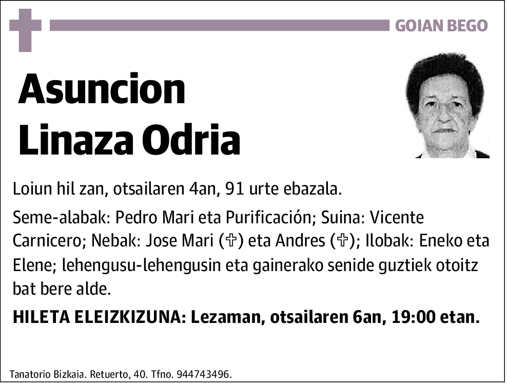 Asuncion Linaza Odria