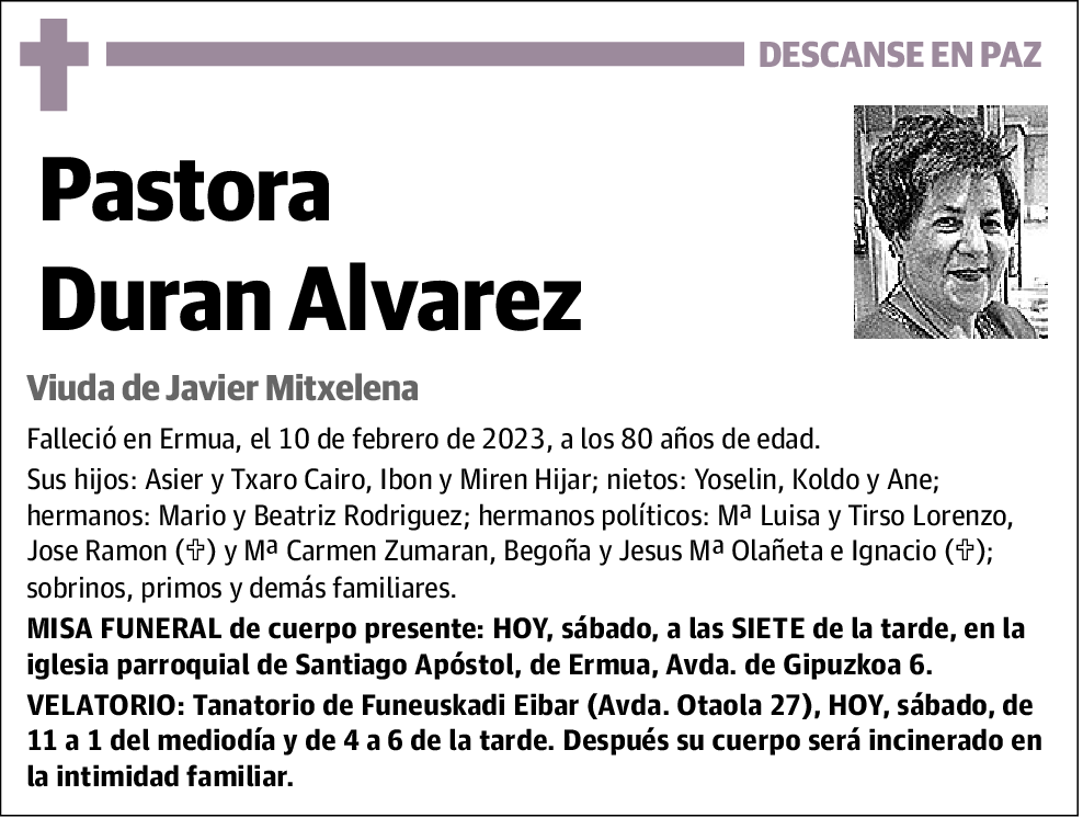 Pastora Duran Alvarez