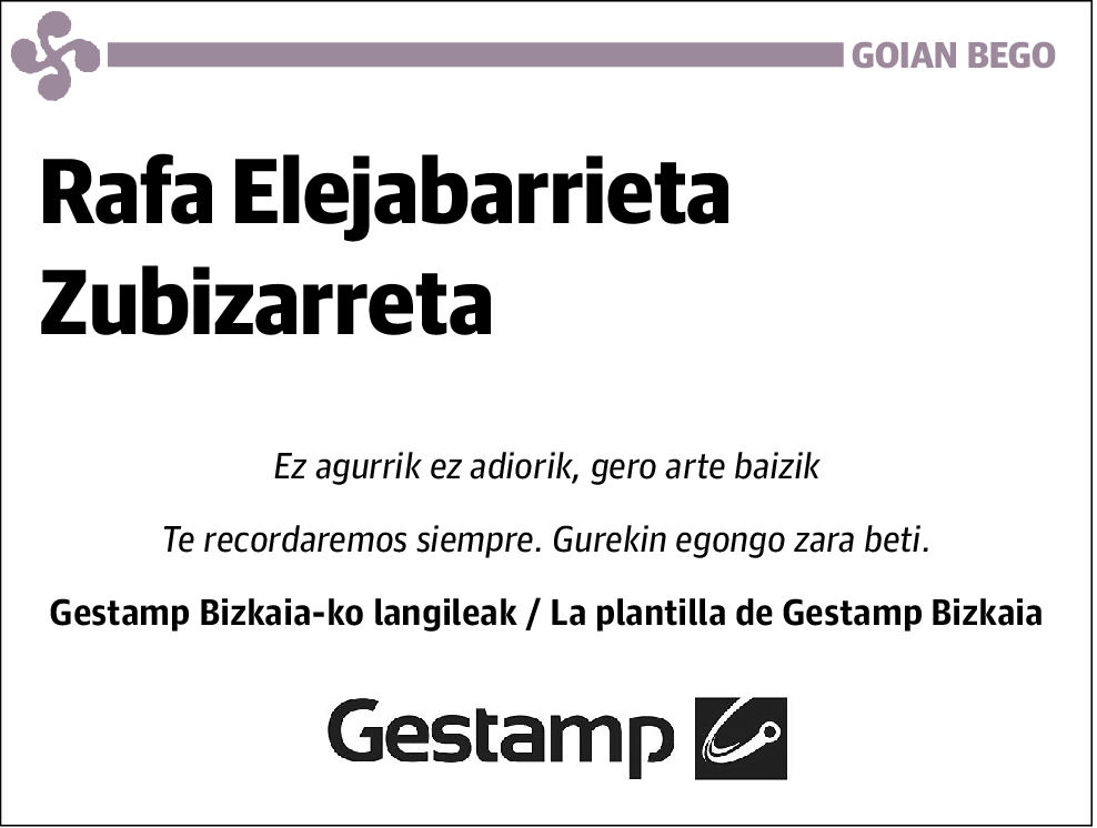 Rafa Elejabarrieta Zubizarreta