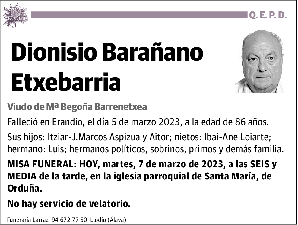 Dionisio Barañano Etxebarria