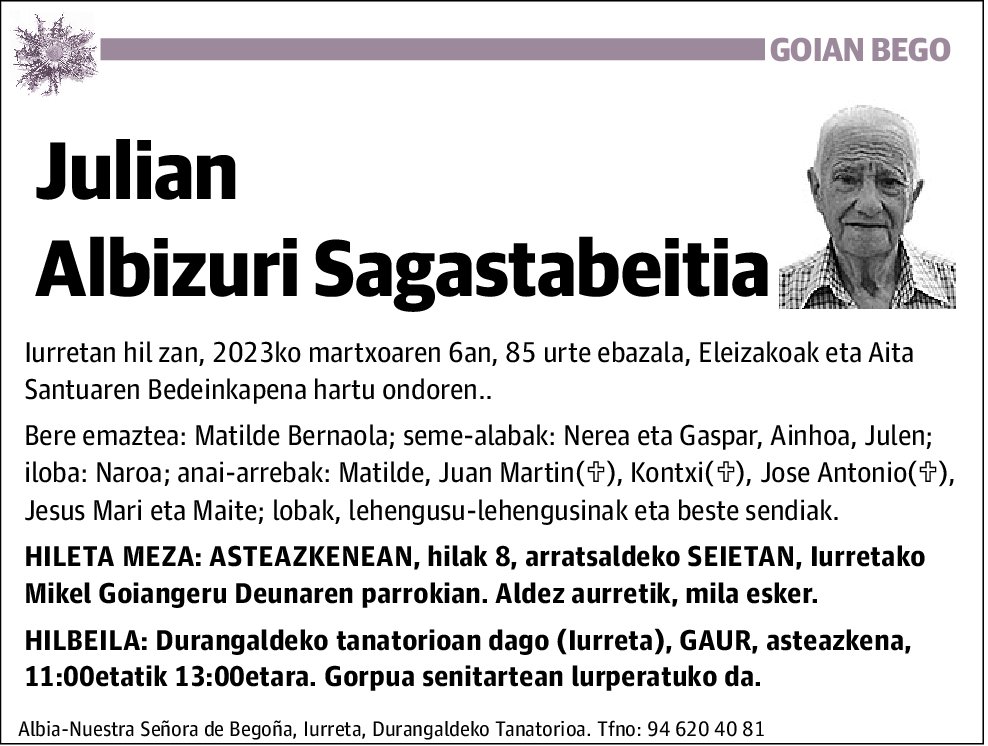 Julian Albizuri Sagastabeitia