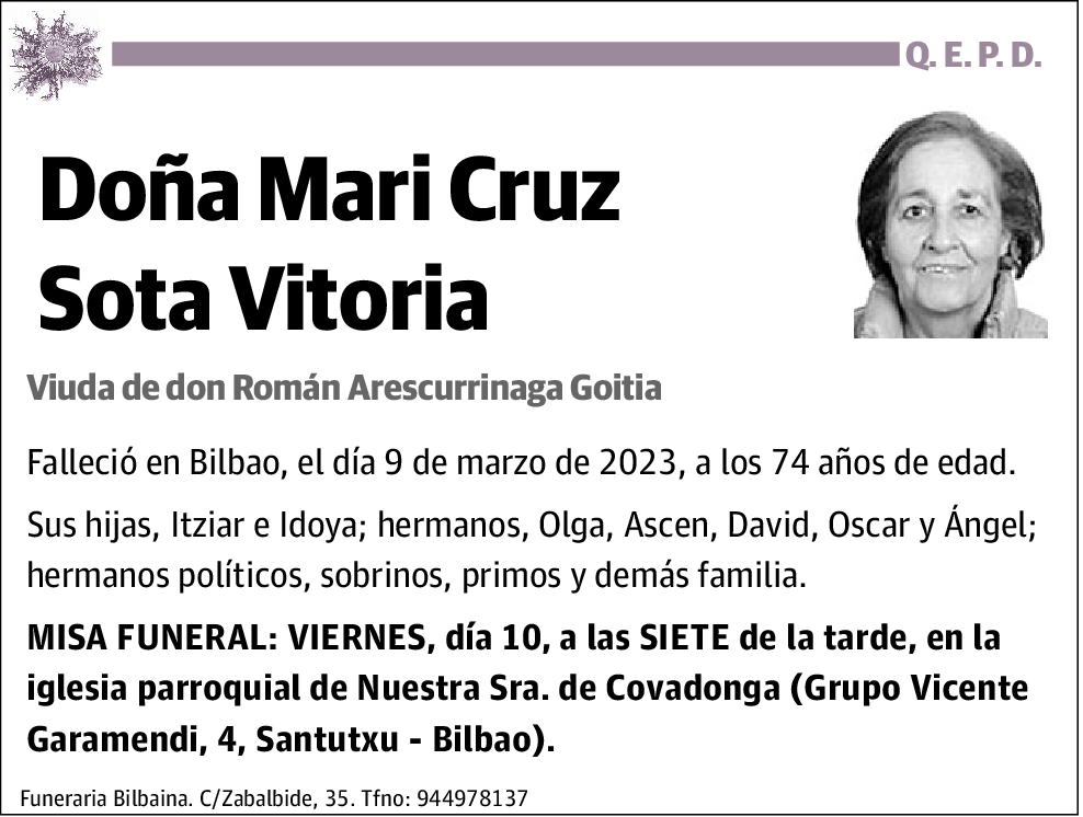 Mari Cruz Sota Vitoria