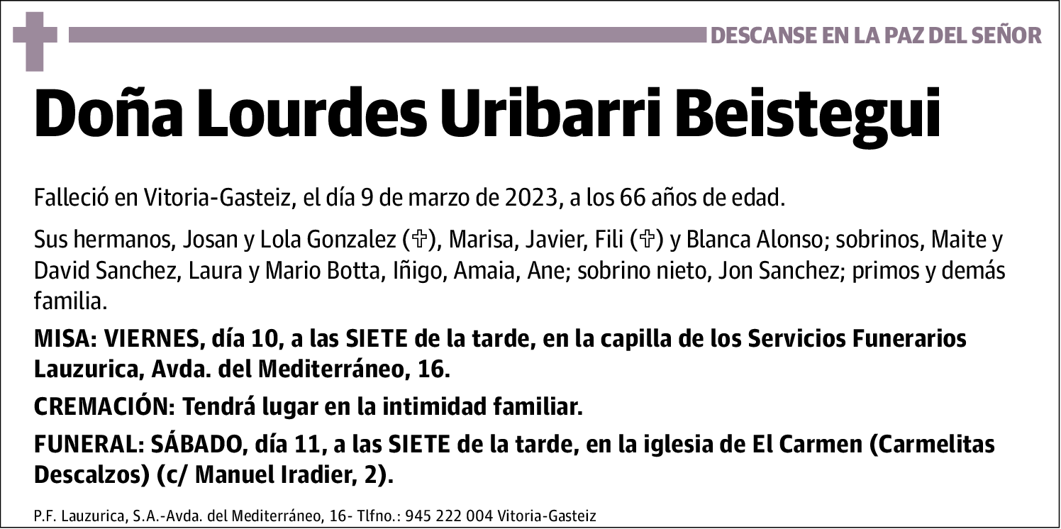 Lourdes Uribarri Beistegui