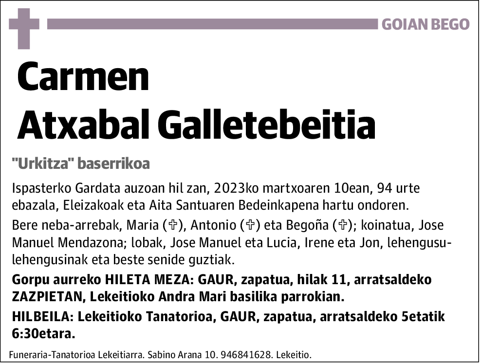 Carmen Atxabal Galletebeitia