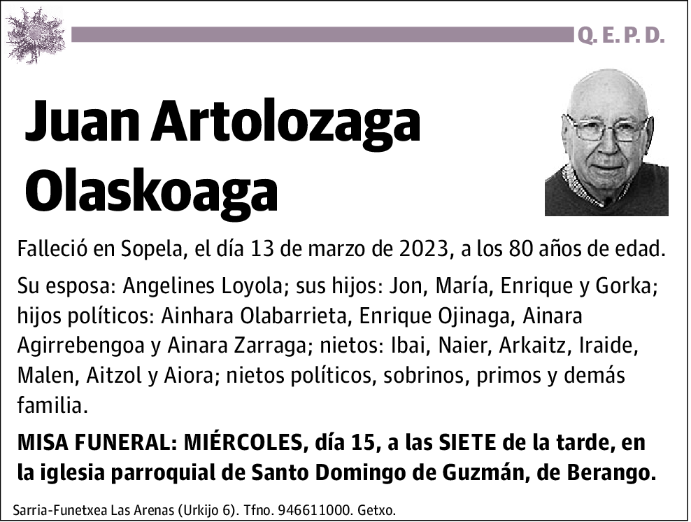 Juan Artolozaga Olaskoaga