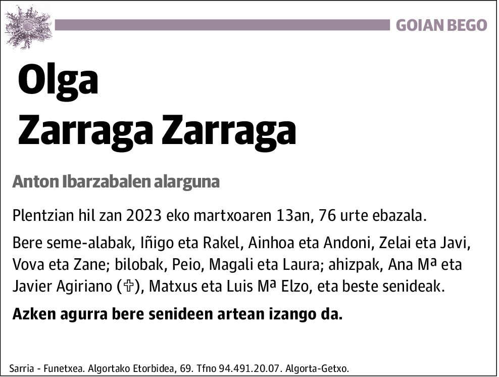 Olga Zarraga Zarraga
