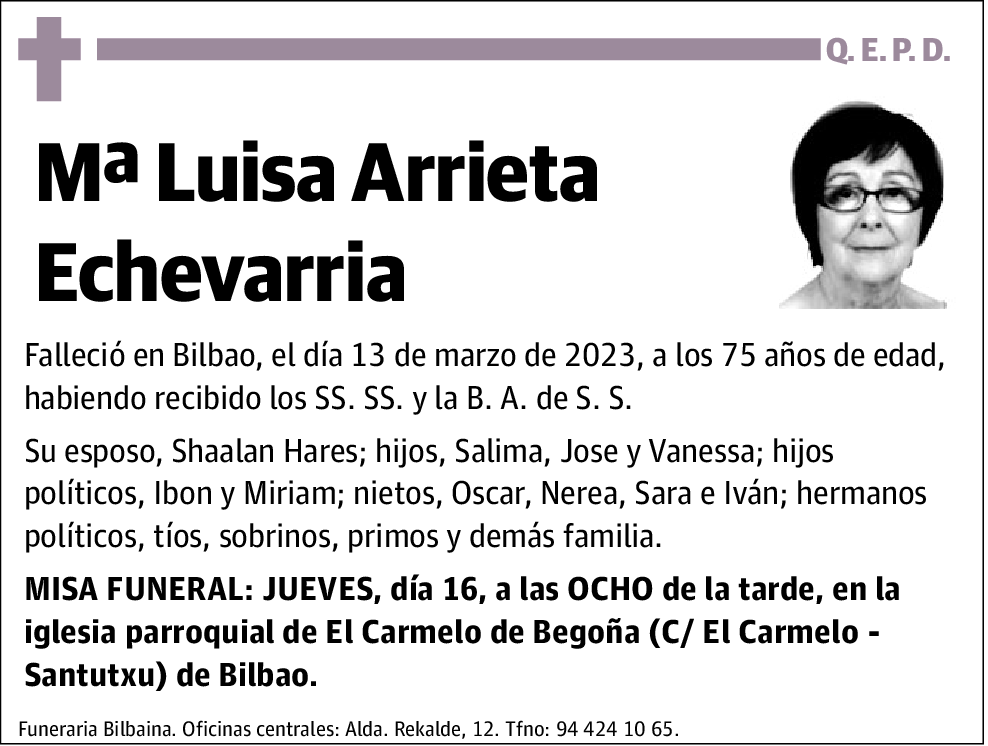 Mª Luisa Arrieta Echevarria