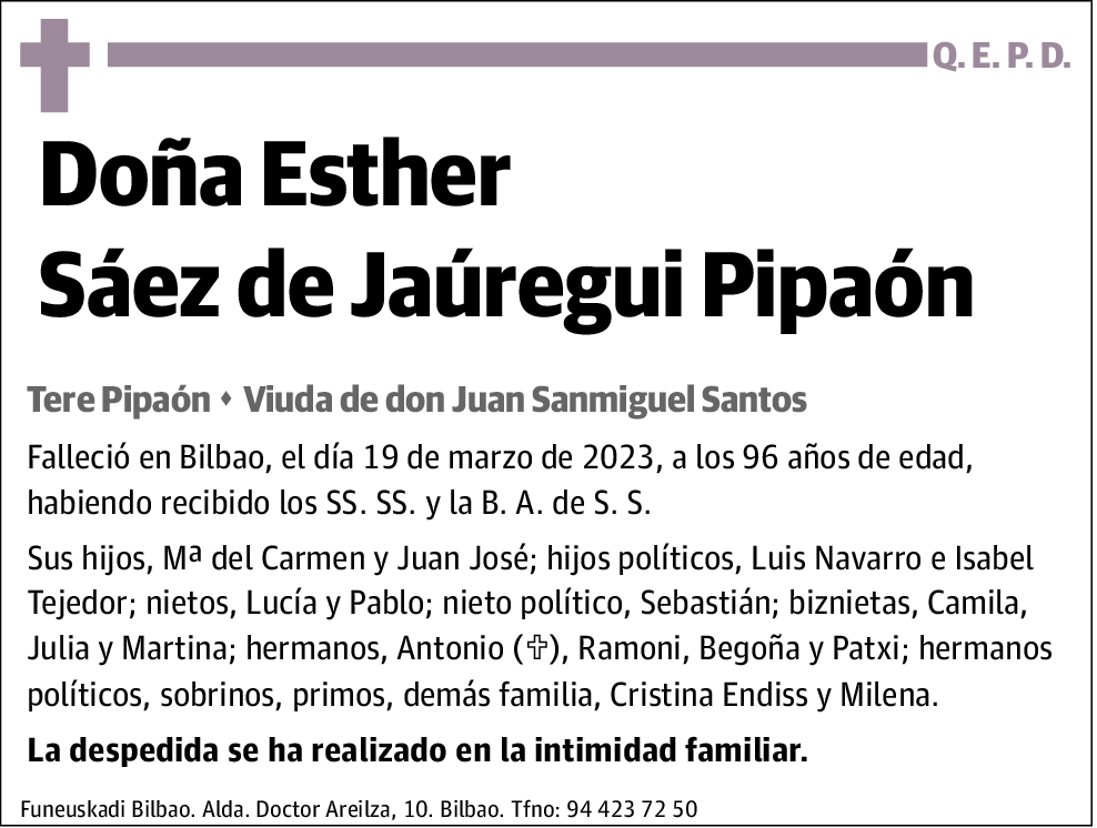 Esther Saez de Jaúregui Pipaón