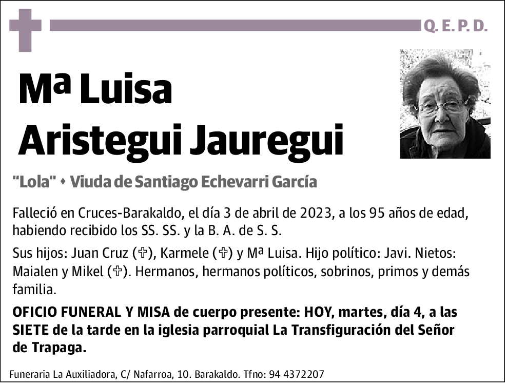 Mª Luisa Aristegui Jauregui
