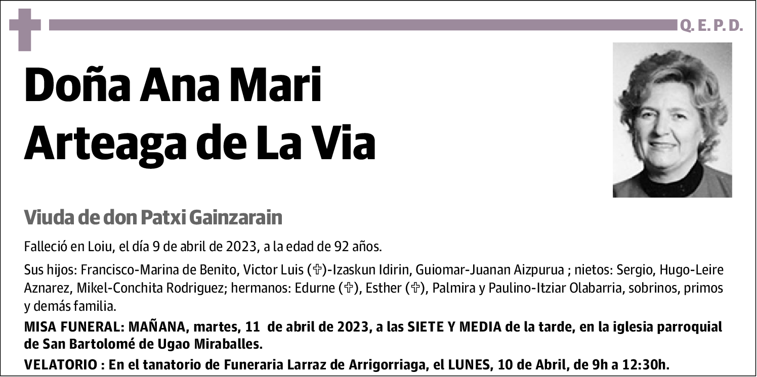 Ana Mari Arteaga De La Via