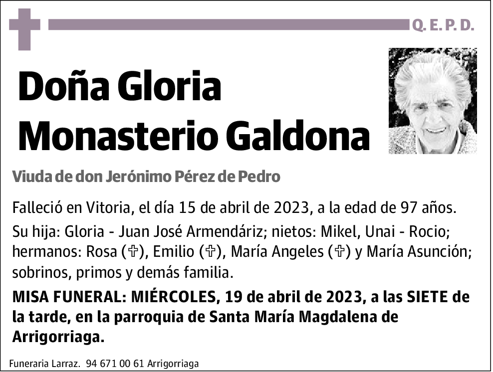 Gloria Monasterio Galdona