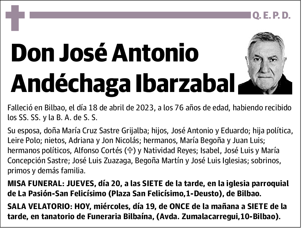 Jose Antonio Andéchaga Ibarzabal