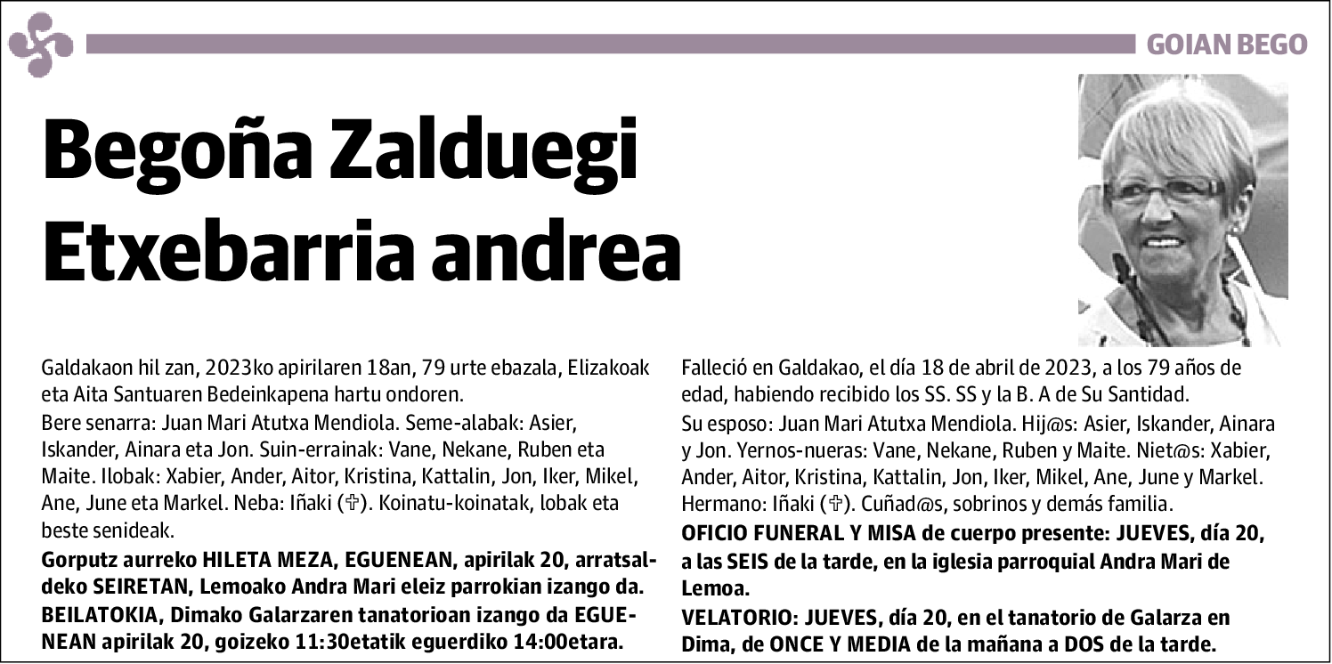 Begoña Zalduegi Etxebarria