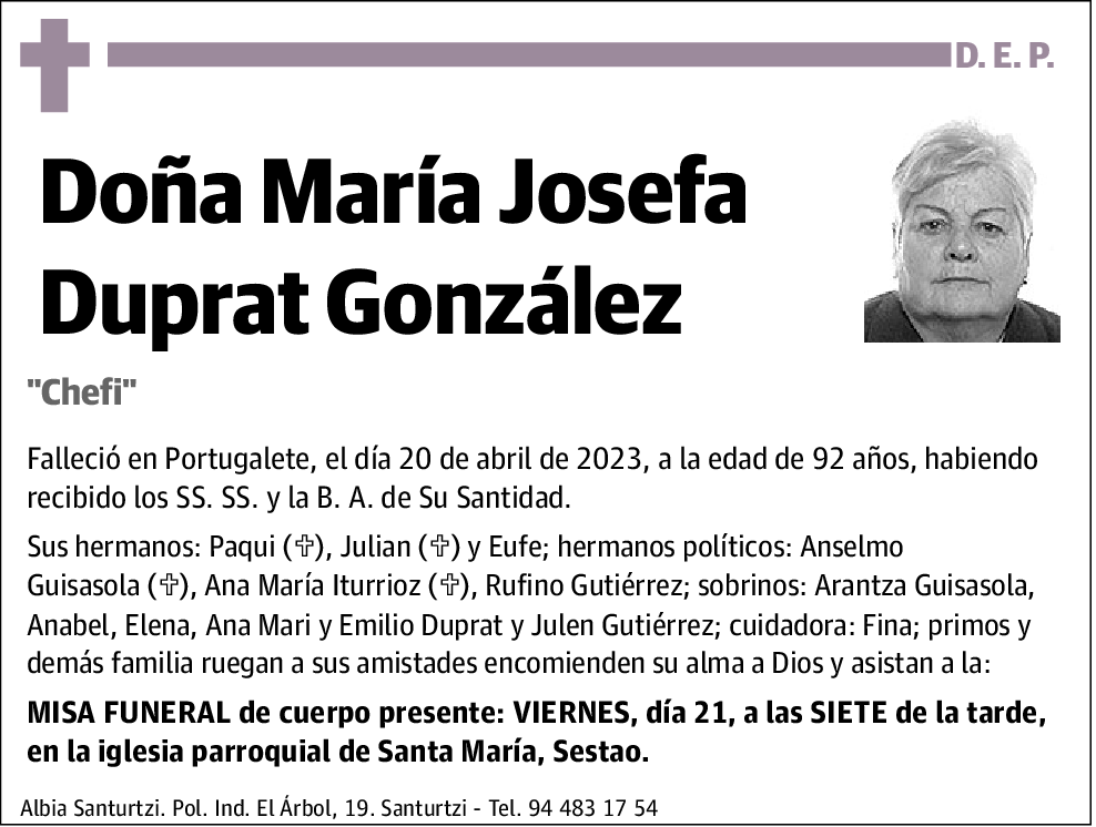 María Josefa Duprat González