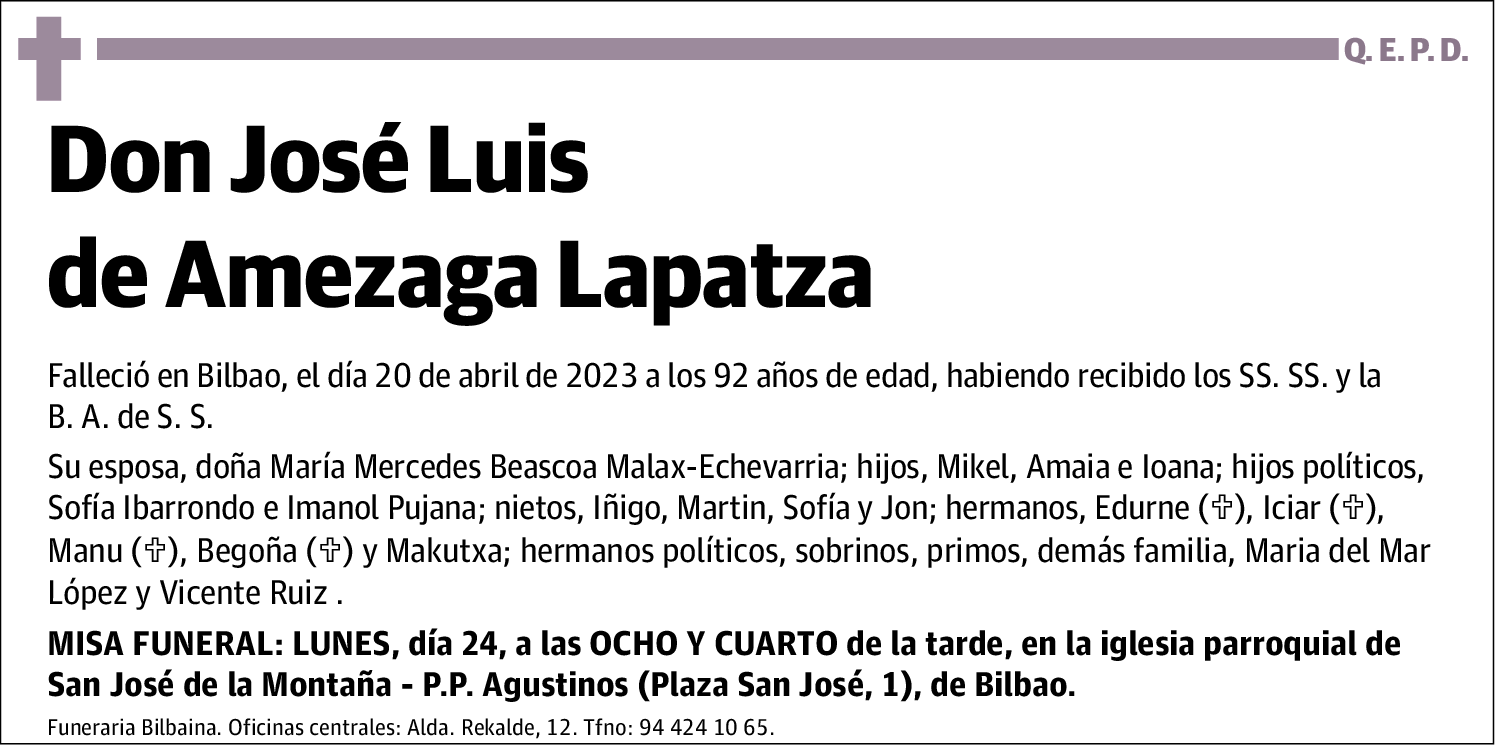 José Luis De Amezaga Lapatza