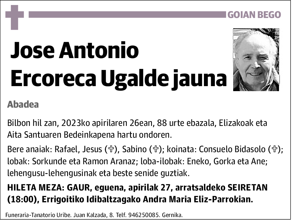 Jose Antonio Ercoreca Ugalde