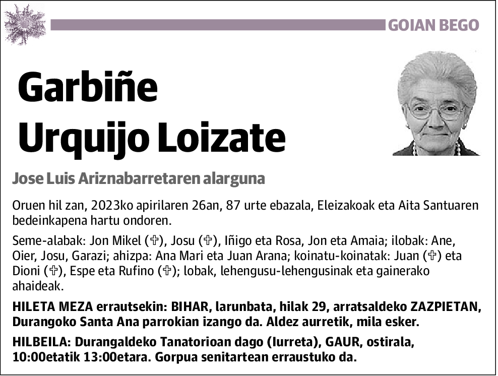 Garbiñe Urquijo Loizate