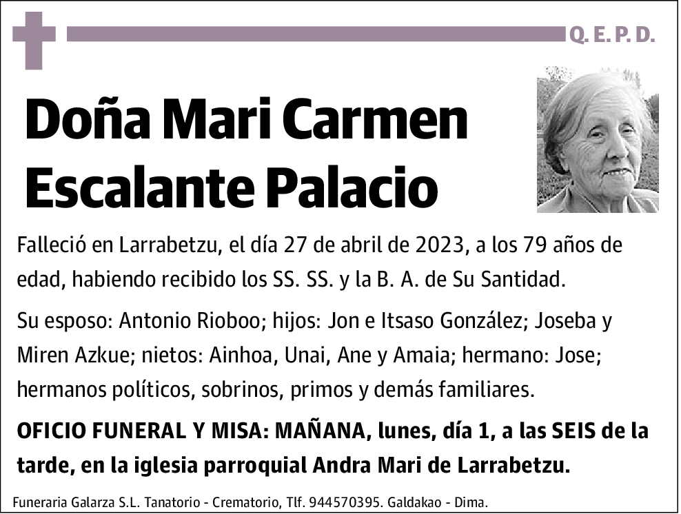 Mari Carmen Escalante Palacio