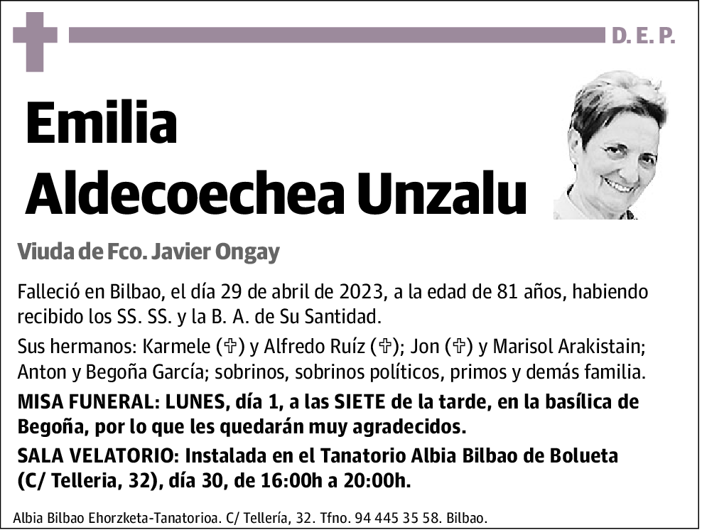 Emilia Aldecoechea Unzalu