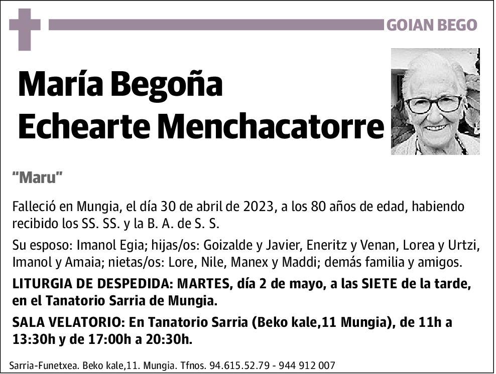 María Begoña Echarte Menchacatorre