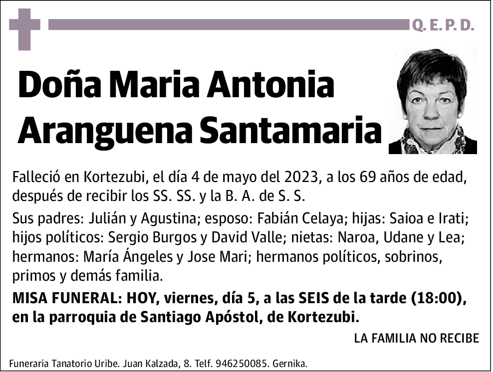 Maria Antonia Aranguena Santamaria