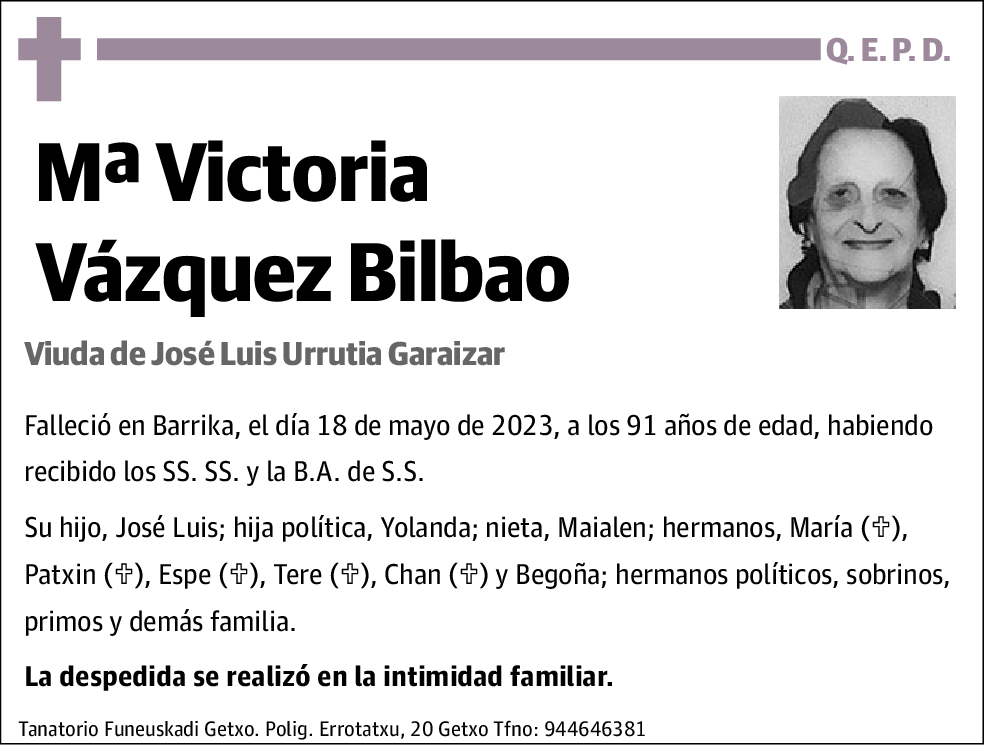 Mª Victoria Vázquez Bilbao