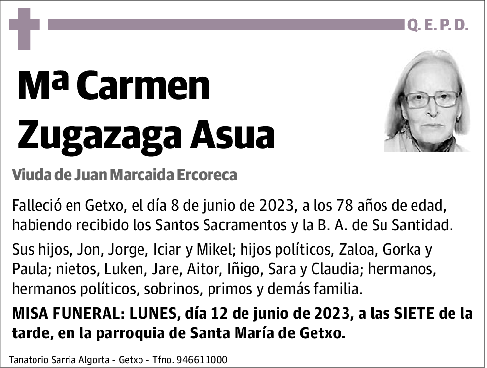 Mª Carmen Zugazaga Asua