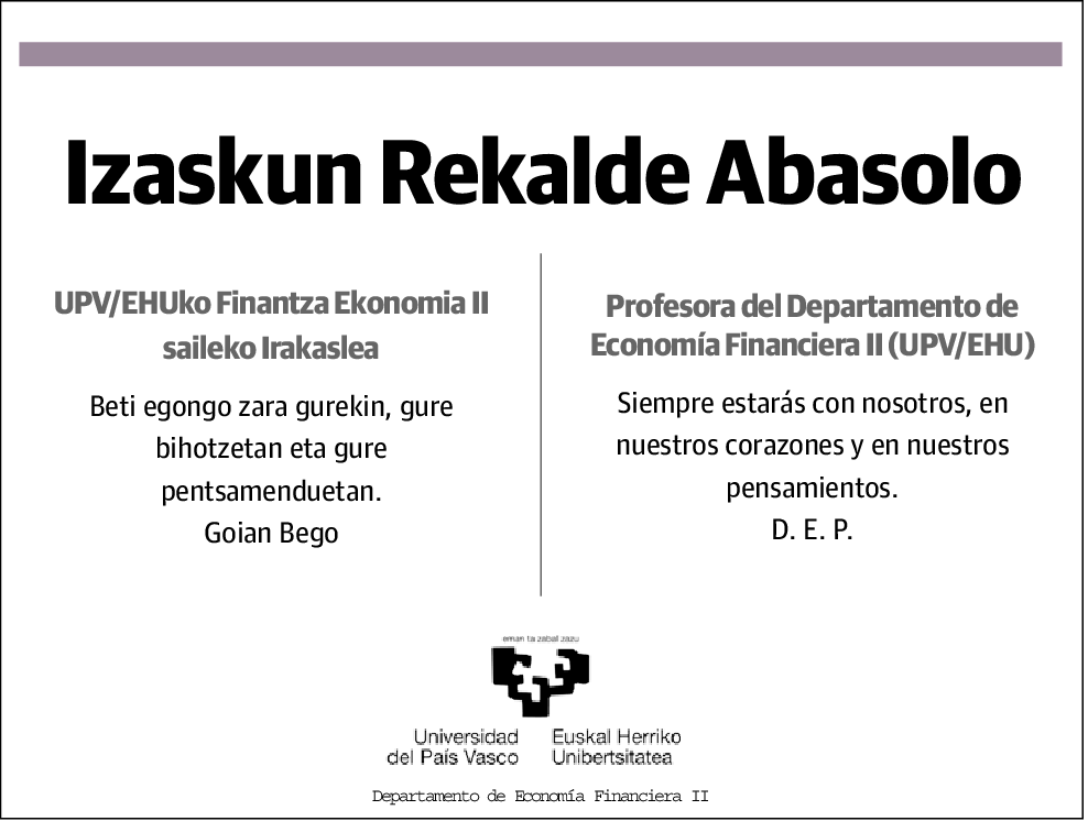 Izaskun Rekalde Abasolo