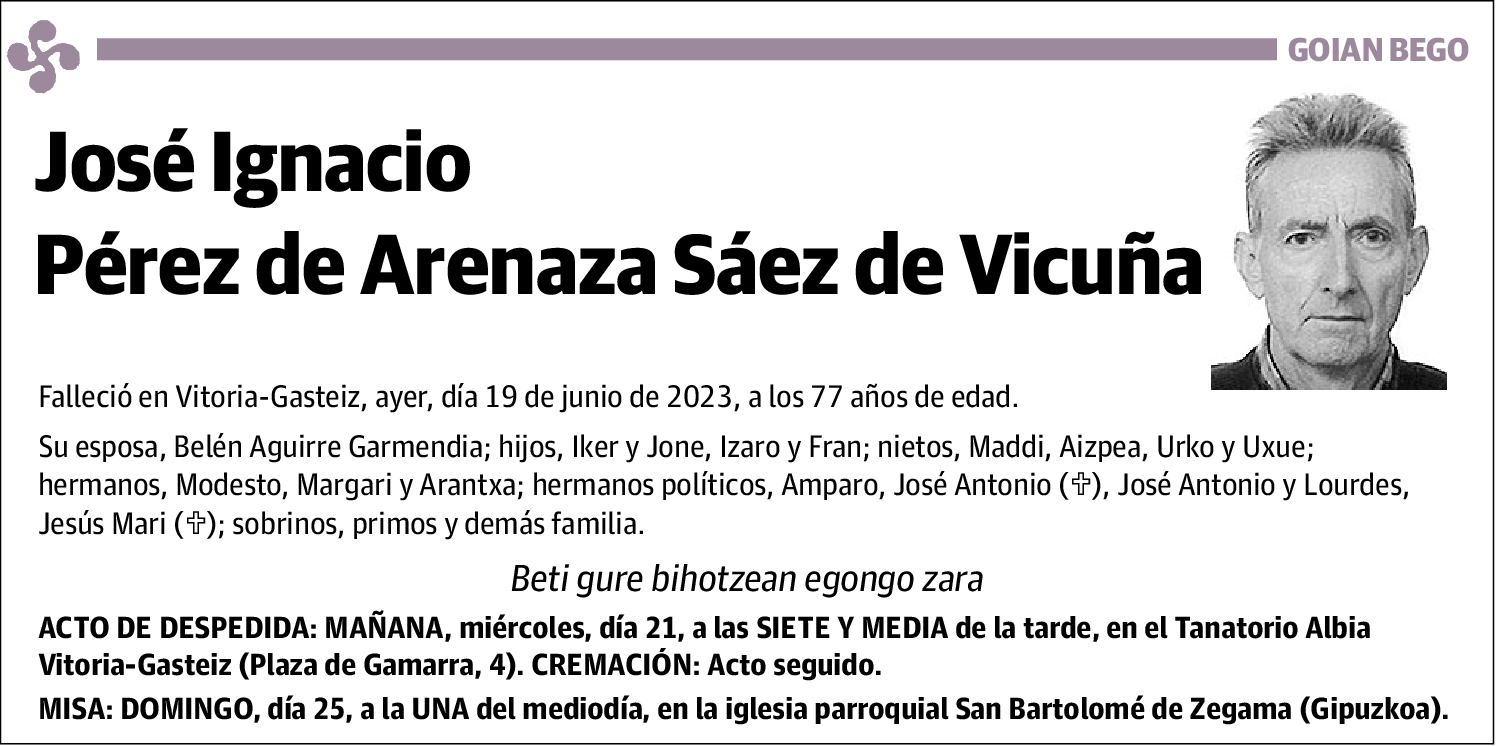 José Ignacio Pérez De Arenaza Sáez De Vicuña