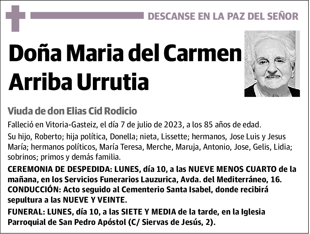 Maria del Carmen Arriba Urrutia