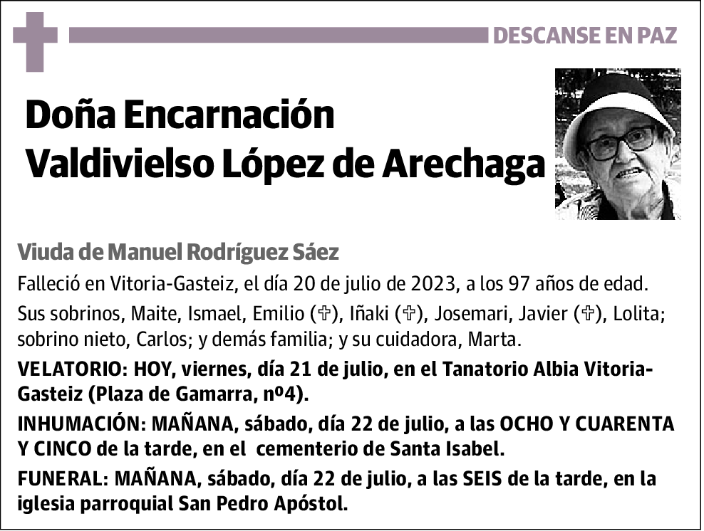 Encarnación Valdivielso López De Arechaga