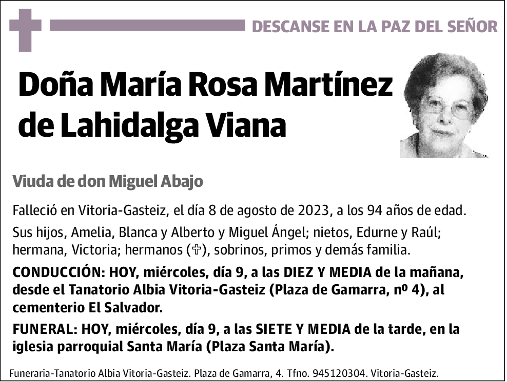 Maria Rosa Martínez de Lahidalga Viana
