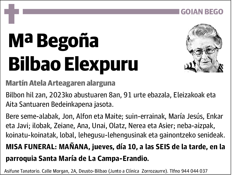Mª Begoña Bilbao Elexpuru