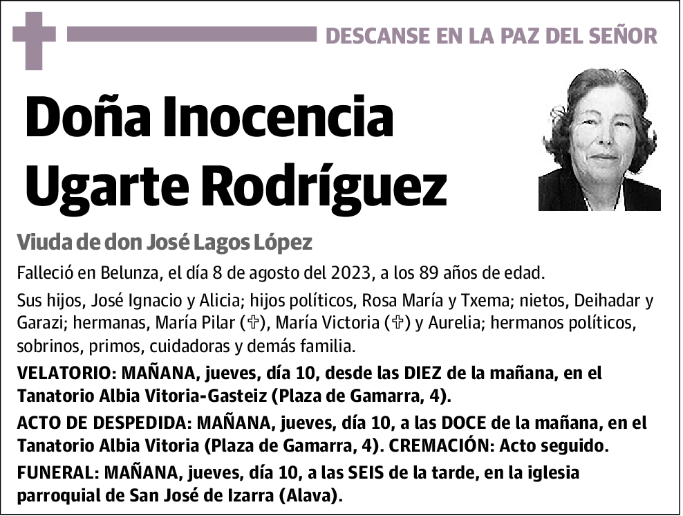 Inocencia Ugarte Rodríguez