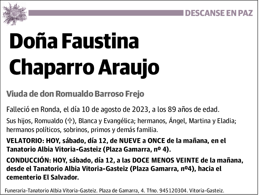 Faustina Chaparro Araujo