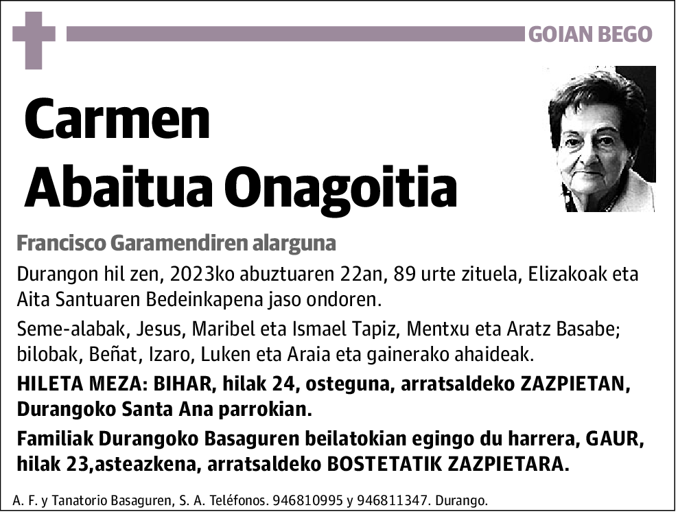 Carmen Abaitua Onagoitia